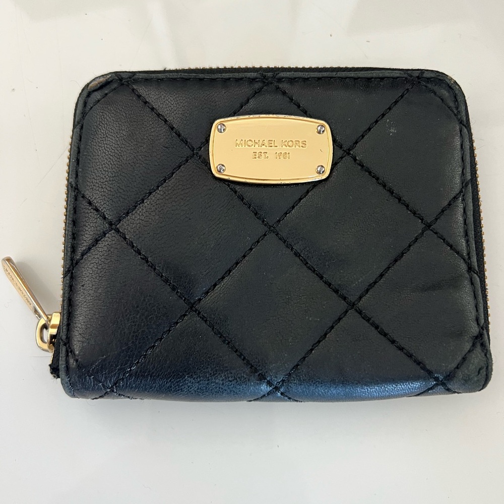 Michael Kors Black Quilted Leather Wallet